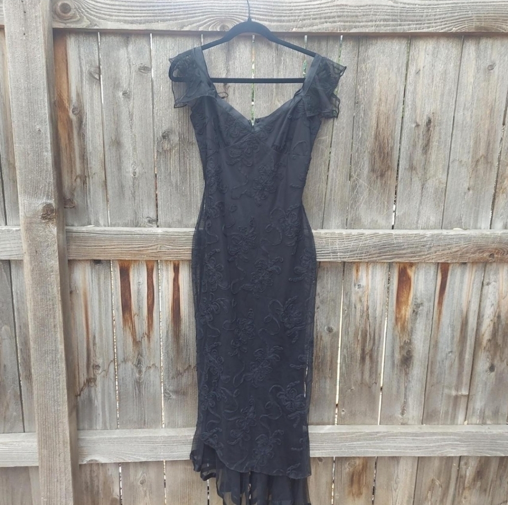 Vintage 90s Betsey Johnson Goth Maxi Dress